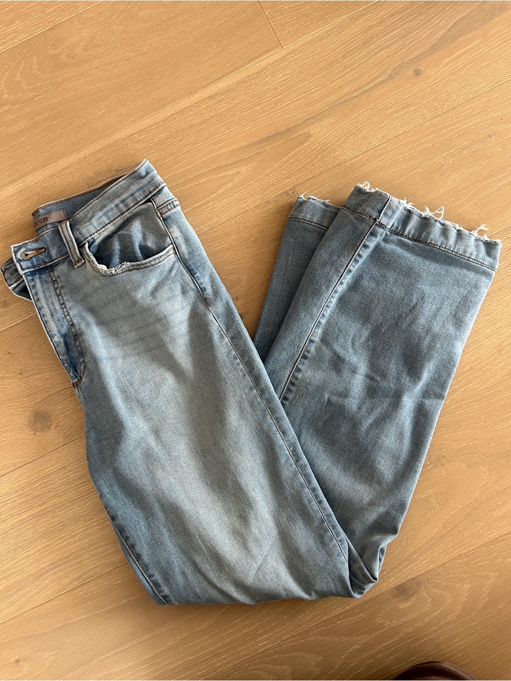 Light wash boot cut jeans